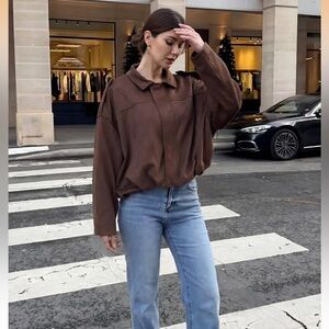 Brown Suede Women's Jacket